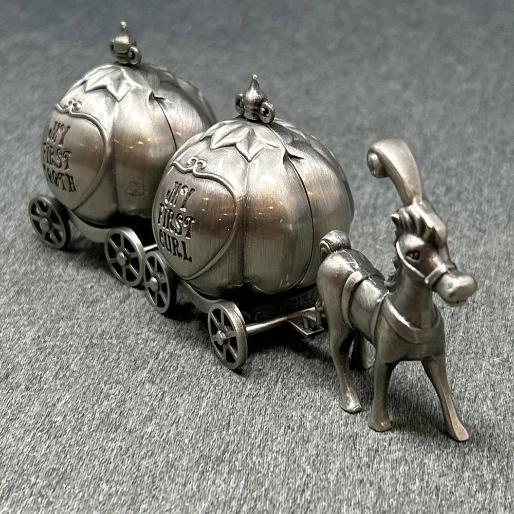 Horse Drawn Fairytale Coach Keepsake Set My First Tooth & Curl Box Nursery Decor